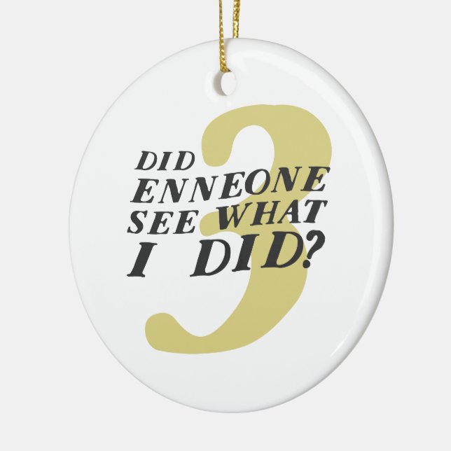Enneagram 3 Funny Christmas Ornament (Left)