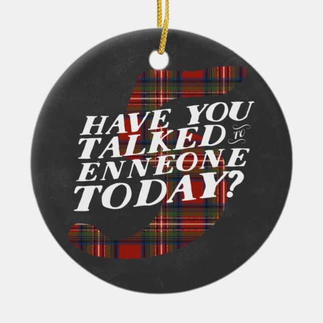 Enneagram 5 Christmas Themed Ceramic Tree Decoration (Front)