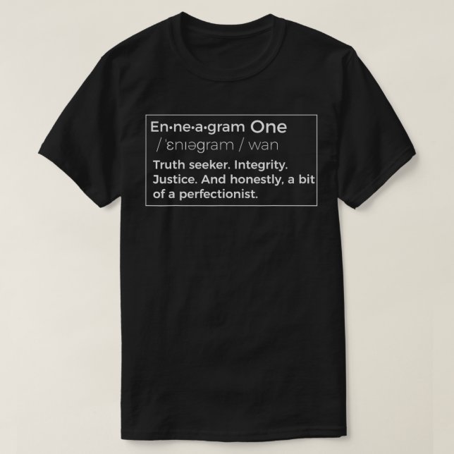Enneagram Made Easy Dictionary Definition Paraphra T-Shirt (Design Front)