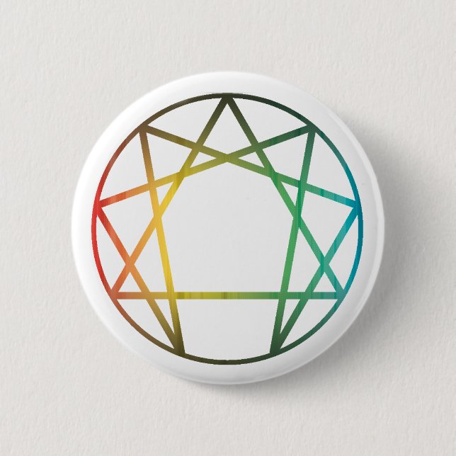 Enneagram Rainbow 6 Cm Round Badge (Front)