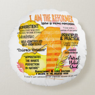 Enneagram Type 1 - I Am The Reformer Round Cushion