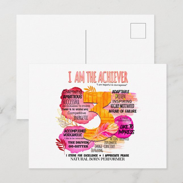 Enneagram Type 3 - I Am The Achiever Postcard (Front/Back)