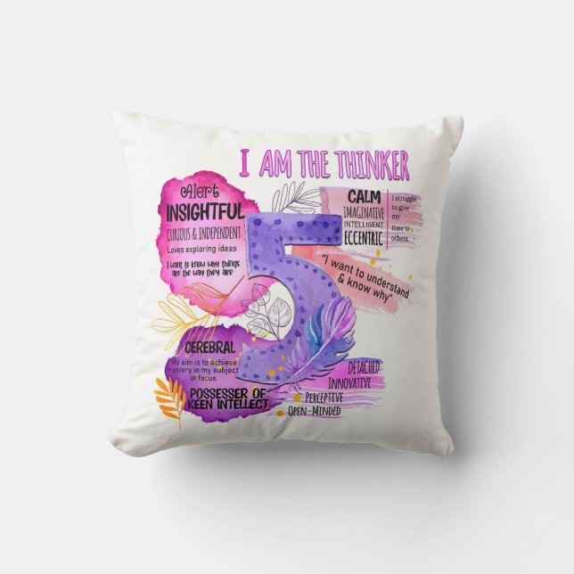 Enneagram Type 5 - I Am The Thinker Cushion (Front)