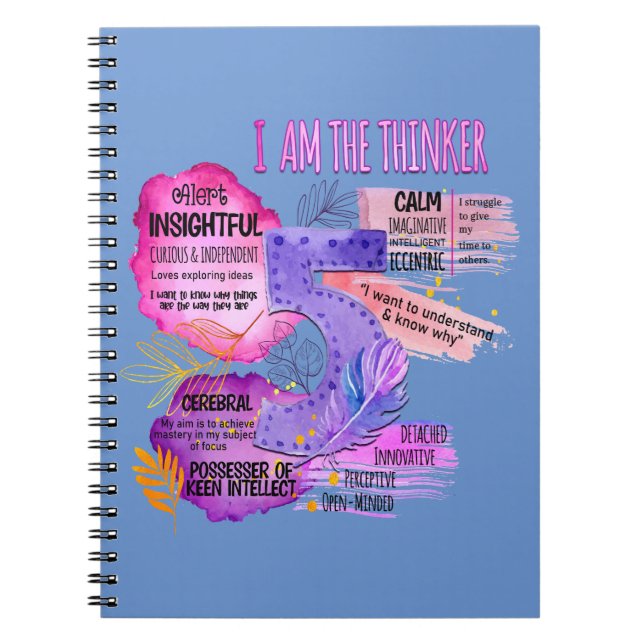 Enneagram Type 5 - I Am The Thinker Notebook (Front)