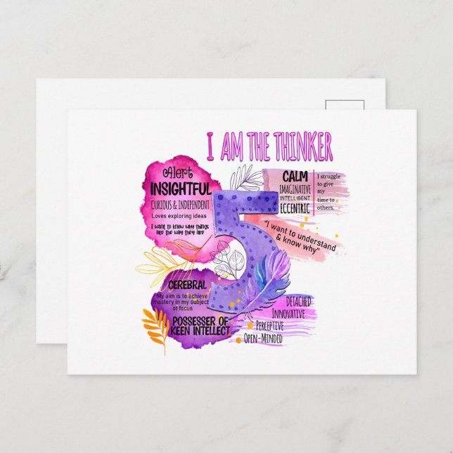 Enneagram Type 5 - I Am The Thinker Postcard (Front/Back)