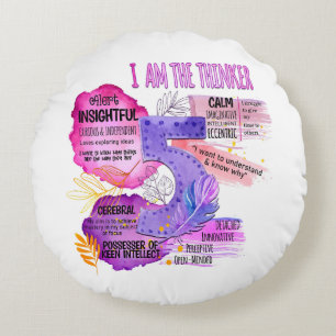 Enneagram Type 5 - I Am The Thinker Round Cushion