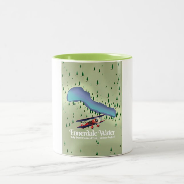 Ennerdale Water , lake district Travel poster Two-Tone Coffee Mug (Center)