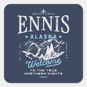 Ennis Alaska Square Sticker