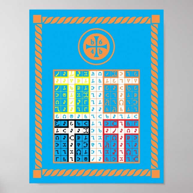 Enochian Water Elemental Tablet on Canvas Poster (Front)