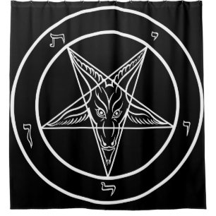 Enormous 6'x6' Baphomet Banner Shower Curtain