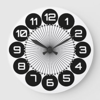 Enormous numbers black circle hour large clock