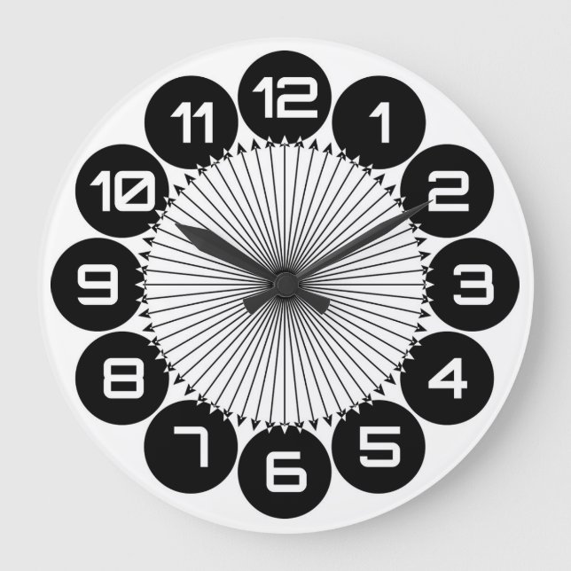 Enormous numbers black circle hour large clock (Front)