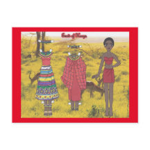 Enoti of Kenya Paper Doll Postcard