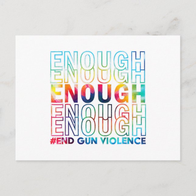 Enough End Gun Violence Awareness Day Wear Orange  Postcard (Front)