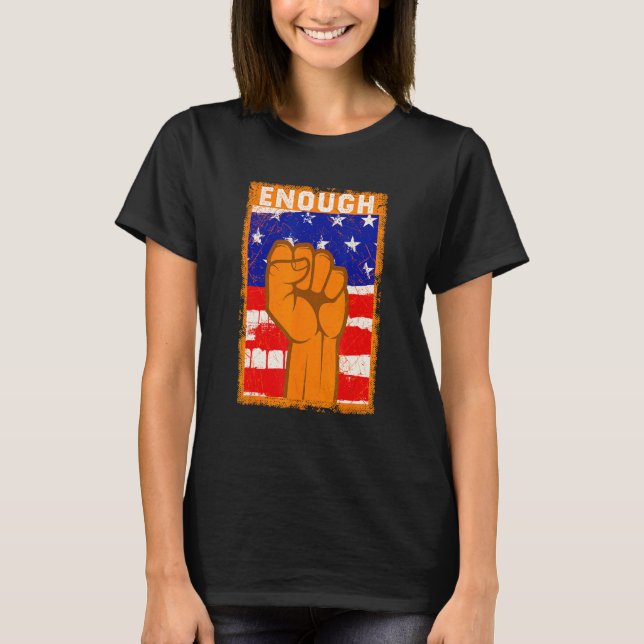 Enough End Gun Violence Protect Our Children Orang T-Shirt (Front)