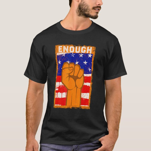 Enough End Gun Violence Protect Our Children Orang T-Shirt (Front)