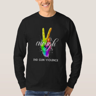 Enough End Gun Violence Wear Orange Hand Peace Sig T-Shirt