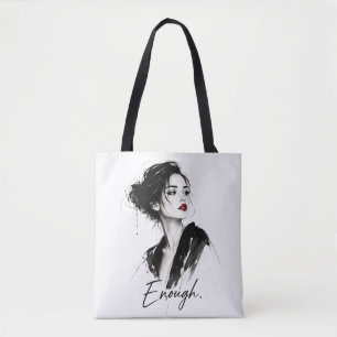 Enough. Minimalist Statement Cotton Tote Bag 