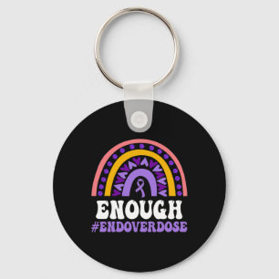 Enough Overdose Pruple Ribbon Opioid Overdose Awar Key Ring