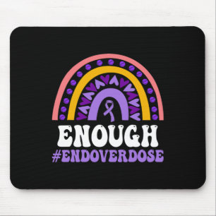 Enough Overdose Pruple Ribbon Opioid Overdose Awar Mouse Mat