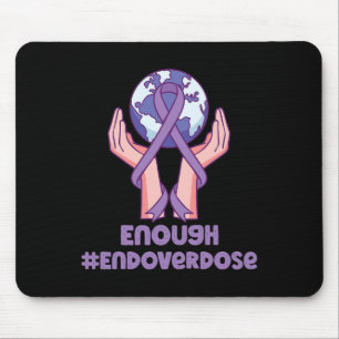 Enough Overdose Purple Ribbon Opioid Overdose Awar Mouse Mat