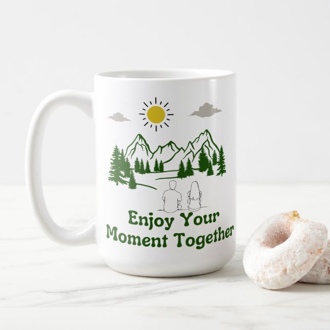 Enoy Your Moment Together Coffee Mug (With Donut)