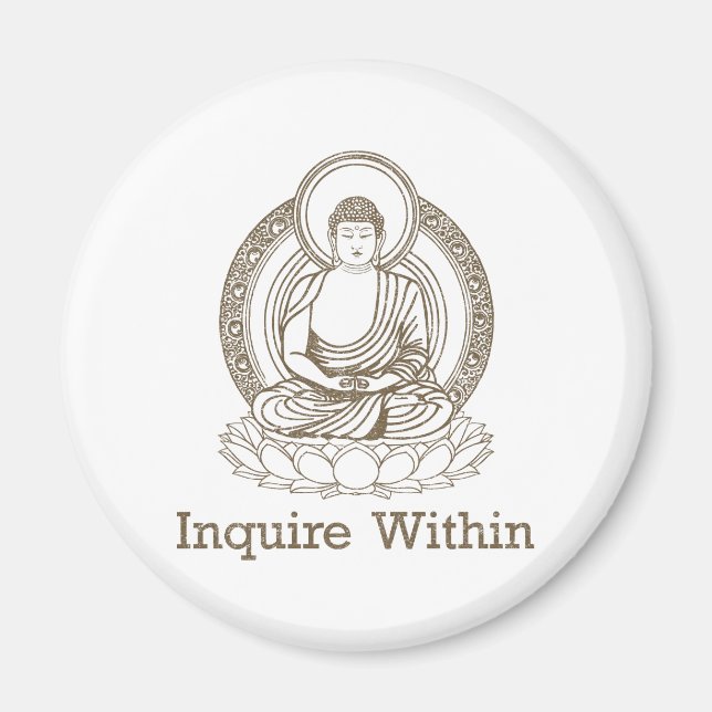 Enquire Within Buddha Magnet (Front)