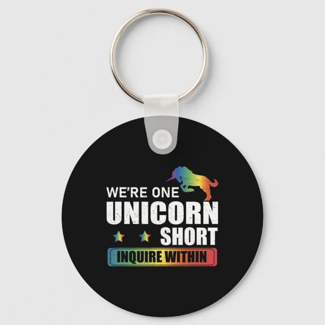 Enquire Within Funny Polyamory Unicorn Hunting A P Key Ring (Front)