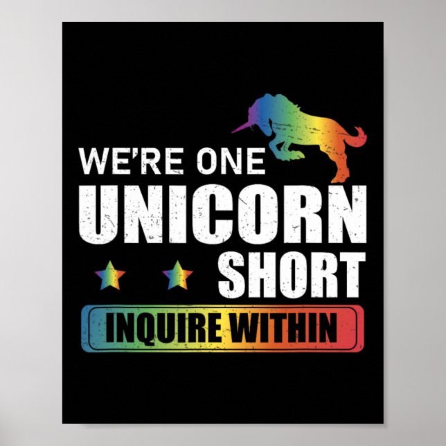 Enquire Within Funny Polyamory Unicorn Hunting A P Poster (Front)
