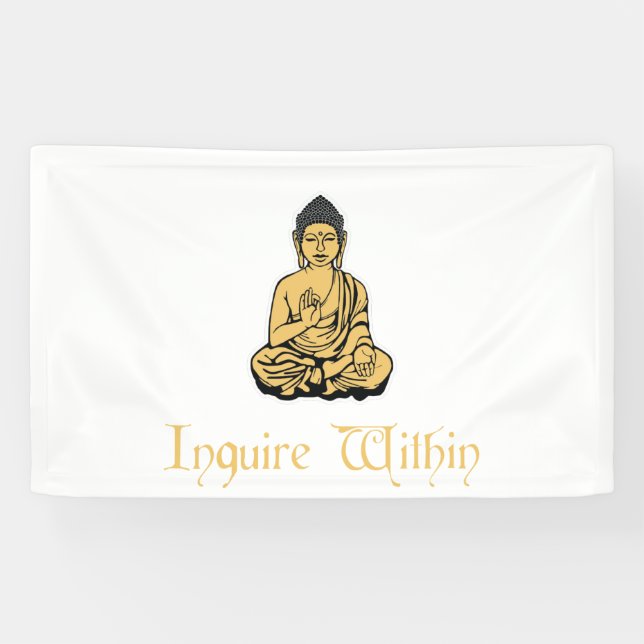 Enquire Within Zen Meditation Buddha Banner (Horizontal)