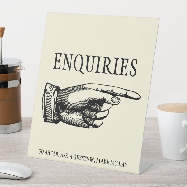 Enquiries- Vintage Victorian Pointing Finger Pedestal Sign (In SItu)