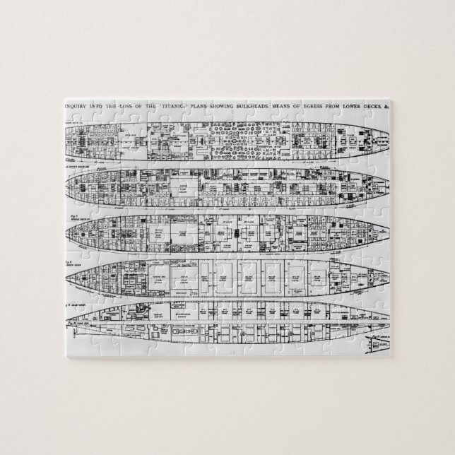 Enquiry in the Loss of the Titanic: Cross sections Jigsaw Puzzle (Horizontal)