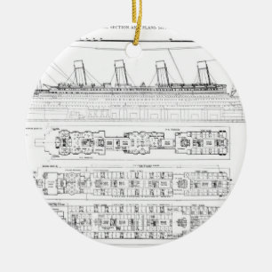 Enquiry into the Loss of the Titanic: Cross sectio Ceramic Tree Decoration