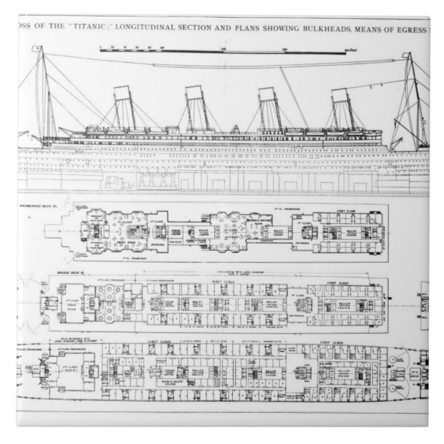 Enquiry into the Loss of the Titanic: Cross sectio Tile (Front)