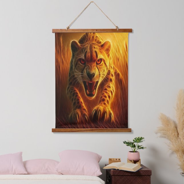 Enraged Cheetah Hanging Tapestry (Bedroom)