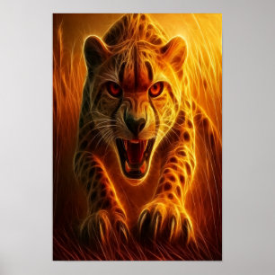 Enraged Cheetah Poster