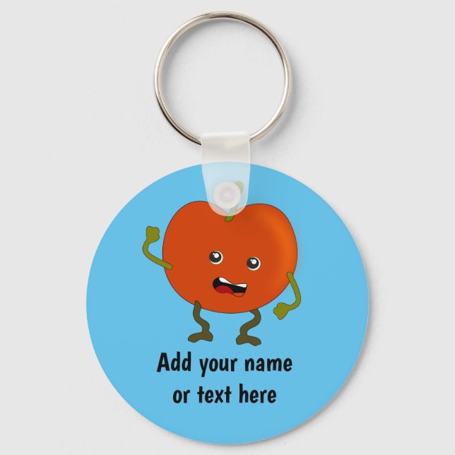 Enraged Tomato - rotten tomatoes theme - your text Key Ring (Front)