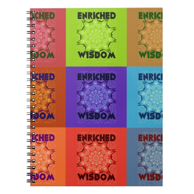 Enriched Wisdom: Colourful Mandala Art  Notebook (Front)