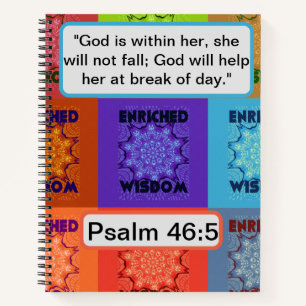 Enriched Wisdom: Psalm 46:5 Pop Art Crystal Design Notebook