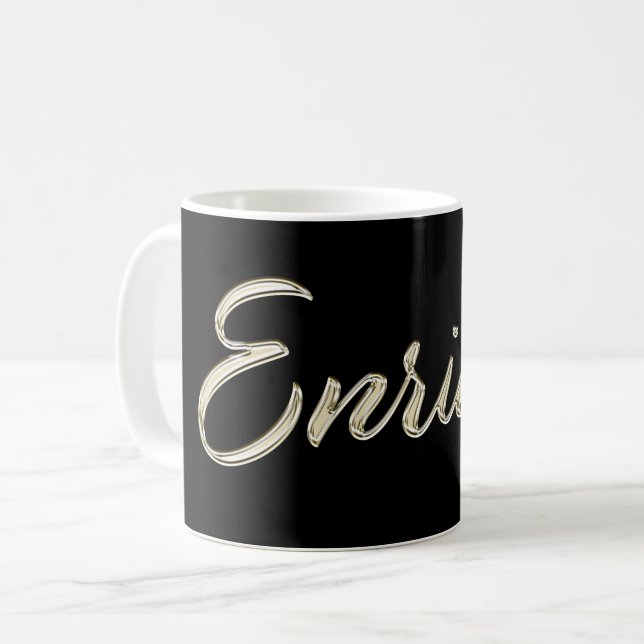 Enrique Name whitegold Tasse Teetasse Coffee Coffee Mug (Front Left)