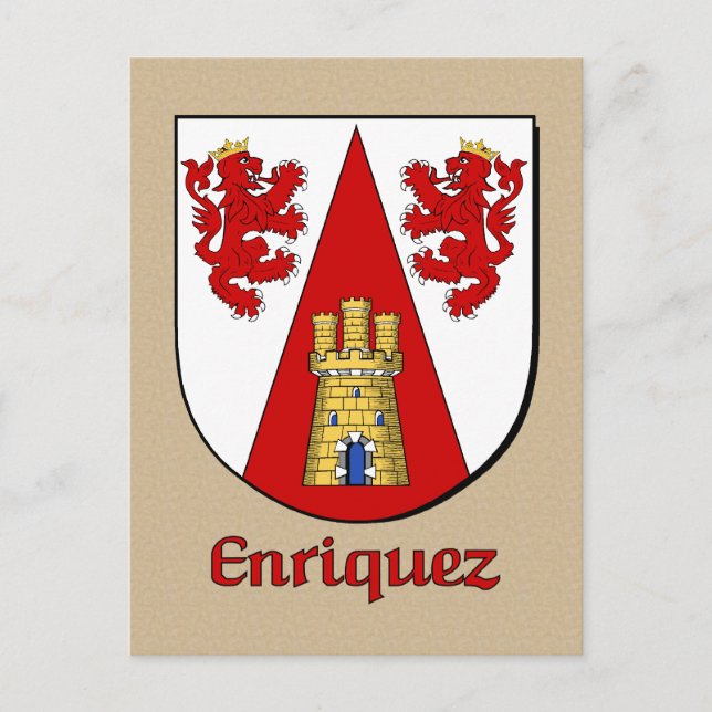 Enriquez Family Heraldic Shield Postcard (Front)