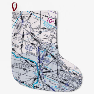 Enroute Low Altitude Chart Large Christmas Stocking