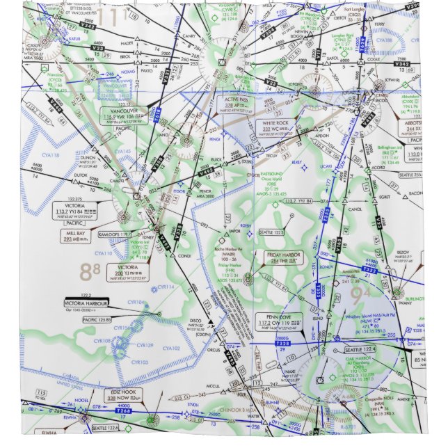 Enroute Low Altitude (ELUS1) Chart  Shower Curtain (Front)