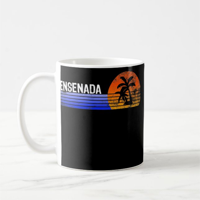 Ensenada Souvenir Mexico Retro Sunset Trip Summer Coffee Mug (Left)