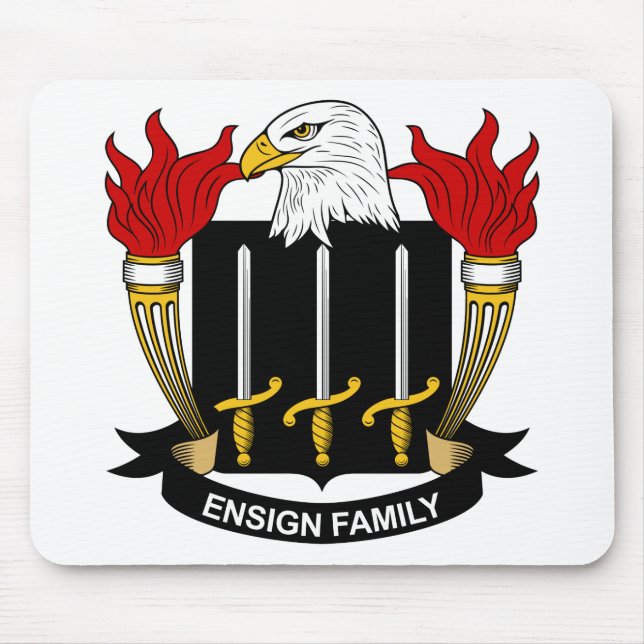 Ensign Family Crest Mouse Mat (Front)
