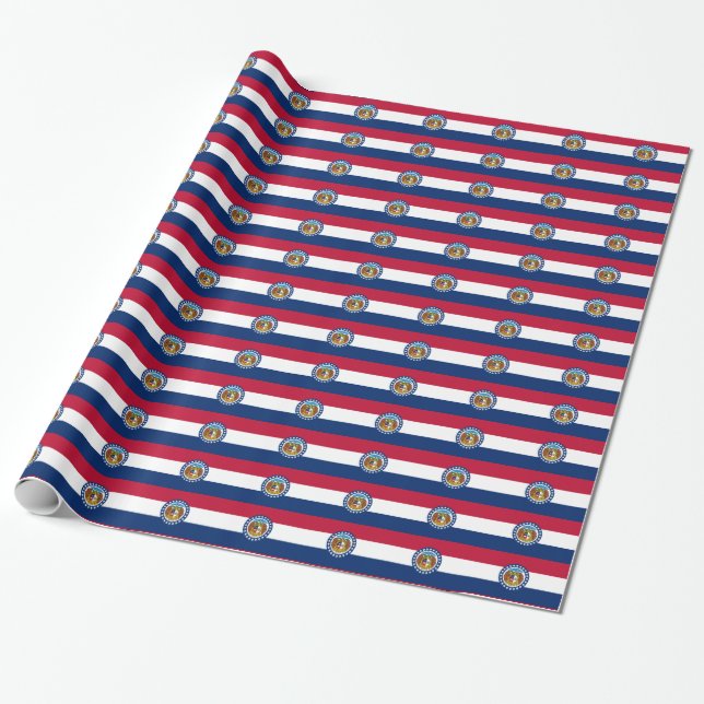 Ensign Tiled Pattern Of Missouri Wrapping Paper (Unrolled)