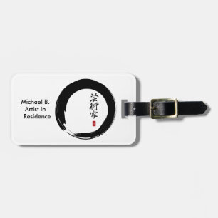 Enso Circle and Artist Calligraphy Luggage Tag