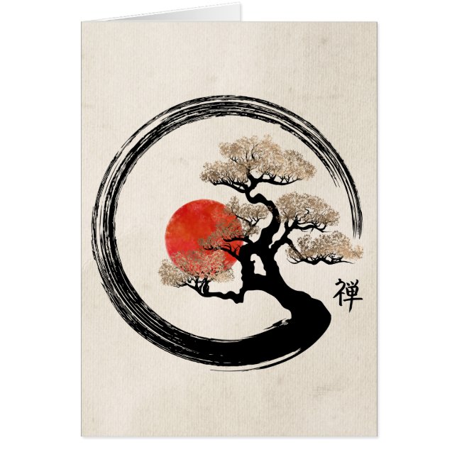 Enso Circle and Bonsai Tree on Canvas (Front)