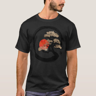 Enso Circle and Bonsai Tree on Canvas Classic T-Sh T-Shirt