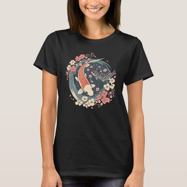 Enso circle Koi Fish Pond T-Shirt (Front)